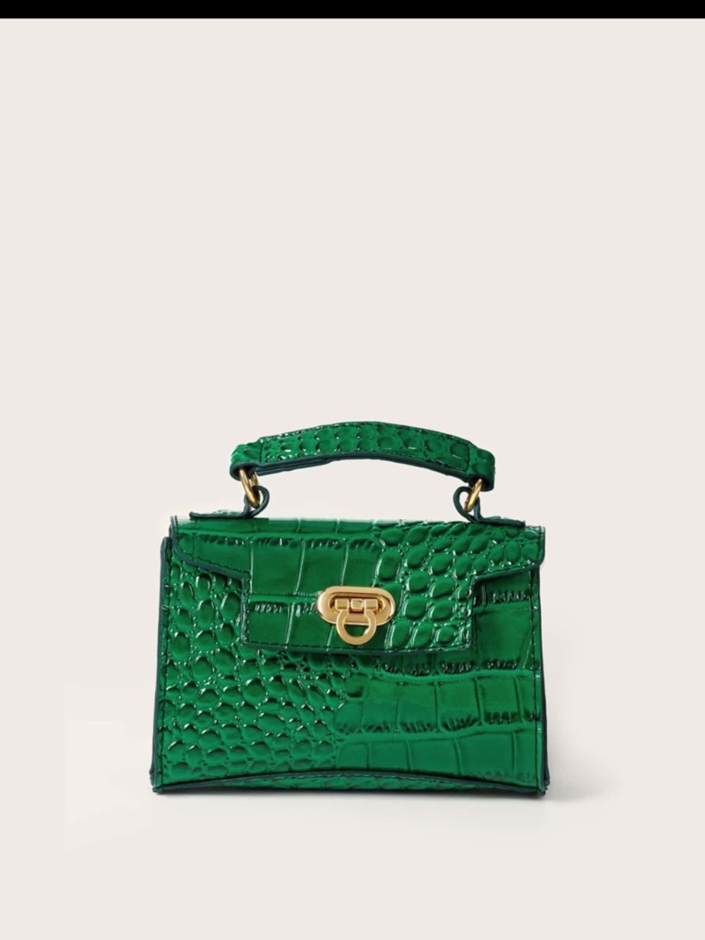 Green Croc-Embossed Top Handle Bag - Women - Picture 3 of 5